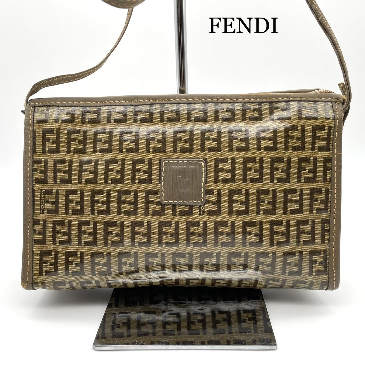 極美品✨フェンディ ズッカ ミニ バニティ ポーチ ゴールド金具 ロック