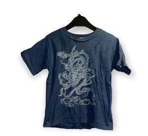 龍　竜　ドラゴン　半袖Tシャツ 130cm ブルー系　訳あり