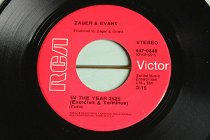 ZAGER & EVANS●IN THE YEAR 2525/MR. TURNKEY RCA Victor 447-0848●210309t2-rcd-7-rkレコード米盤US盤サイケロック45 7インチ