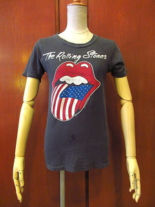 ビンテージ80's★The Rolling Stones 1981年ツアーTシャツ黒sizeS★SCREEN STARS古着半袖ザ・ローリング・ストーンズロックバンドバンT