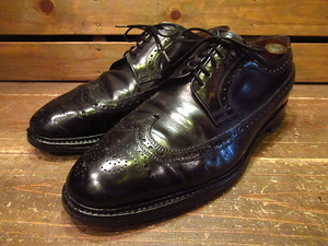 ビンテージ★CHEANEY Royal Tweedウイングチップシューズ黒9 1/2 E★チーニードレスシューズ革靴70s1970s80s1980s