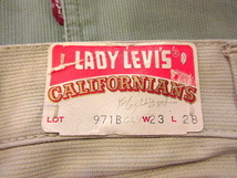 ビンテージ60's★DEADSTOCK Levi's 971BレディースピケテーパードパンツBIG E W23L28★190902s3 1960sデッドストックリーバイス_画像6