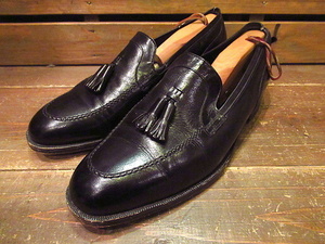 ビンテージ70's★FLORSHEIM IMPERIALタッセルローファー黒size9D★60's80's古着ドレスシューズフローシャイムインペリアル革靴メンズレザー