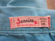 ビンテージ60's★Jeanies BY BLUE BELLレディースコットンショーツ水色size14★50's短パン古着女性用ショートパンツUSAブルーベルレトロ_画像8