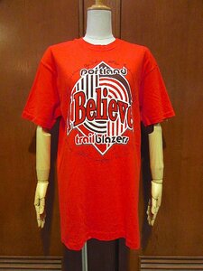 ビンテージ90's●DEADSTOCK Portland I Believe！ TrailblazersコットンTシャツ赤size L(42-44)●220827r7-m-tsh-ot古着半袖シャツ