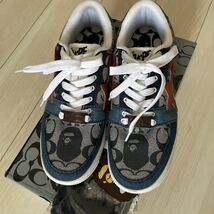 ◆送料無料◆激レア◆ BAPE COACH BAPE STA ベイプ　コーチ コラボ スニーカー　27㎝　9サイズ　アベイシングエイプ　エイプ　モノグラム_画像2