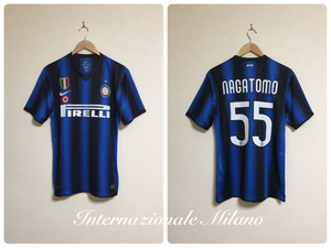 【美品】 NIKE Internazionale Milano #55 NAGATOMO ナイキ インテルミラノ 長友 2010-2011 ホーム ユニフォーム スクデット サイズM 半袖