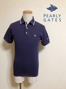 PEARLY GATES GOLF パーリーゲイツ ゴルフ 鹿の子 ポロシャツ サイズ4 半袖 日本製 パープル 053-260186 サンエーインターナショナル