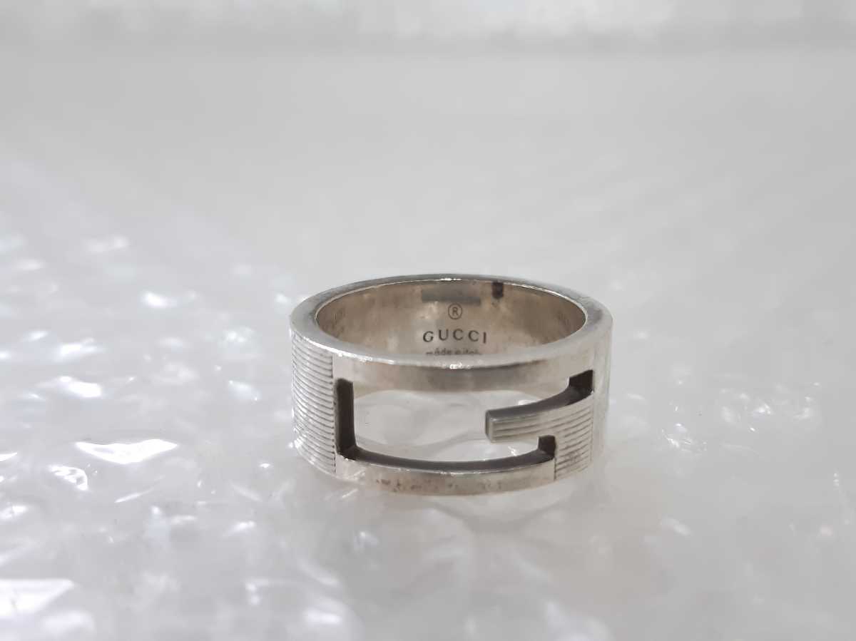 未使用 グッチ gucci リング シルバー Gマーク 定番 ロゴ 27 26