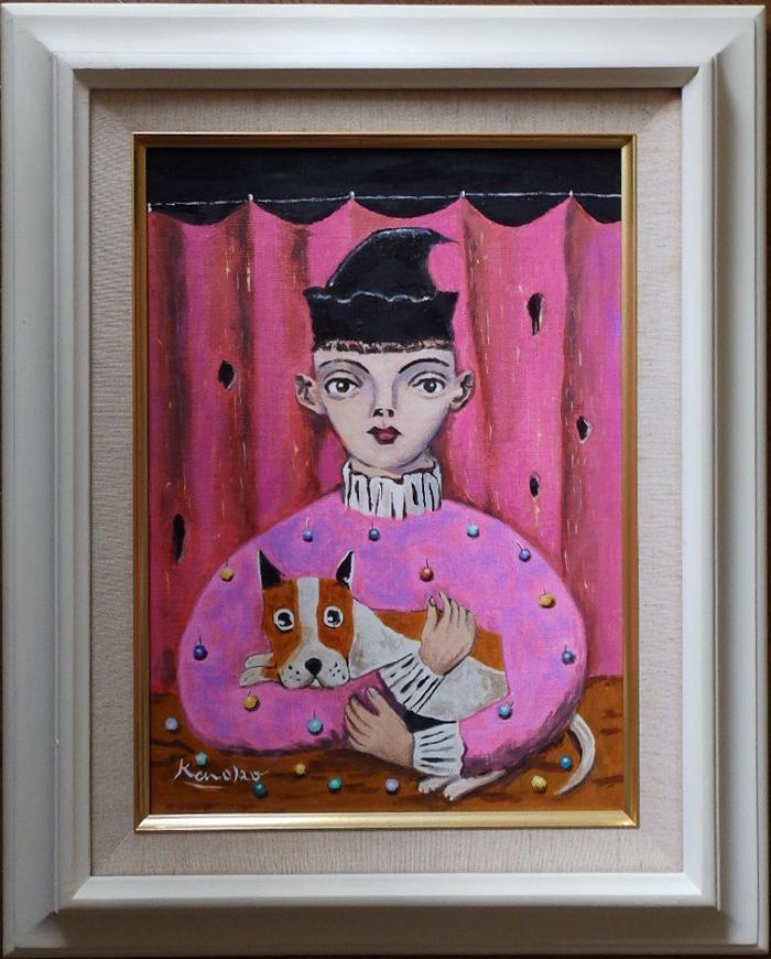 新年の贈り物 金子國義の油絵 独特のタッチ 絵画/タペストリ