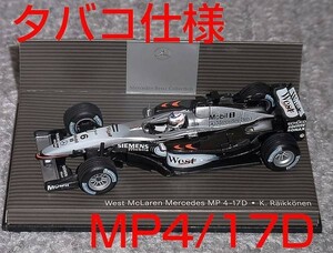 タバコ仕様 ベンツ別注 1/43マクラーレン MP4/17D ライコネン 2003 McLaren MERCEDES MP4-17D