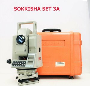 JH0311M SOKKISHA SET3A 測量機 ジャンク 整準台付 動作不明 ノンプリズム光波測距儀 測定器 トータルステーション 収納ケース 検査合格証