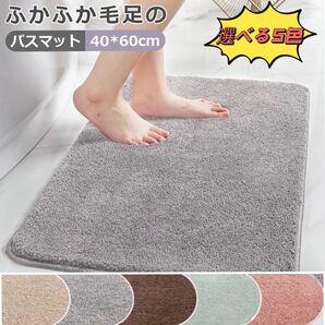 バスマット 玄関マット 浴室足ふきマット 速乾 高密度 滑り止め 吸水 ふわふわ 抗菌 防臭 洗面所マット 40X60cm
