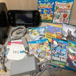 送料無料 任天堂 WUP-101 01 Wii U 本体 32GB 黒 ブラック Mario ブラザーズ ピクミン3 ヨッシー 太鼓の達人 アサクリ等 清掃済