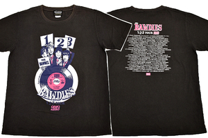 Y-4546★送料無料★THE BAWDIES 1・2・3 TOUR 2013年 ザ ボゥディーズ ツアー EROSTIKA Rockin'Jelly Bean★半袖 T-シャツ Ｌ