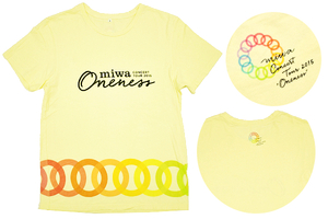 Y-4610★送料無料★美品★miwa concert tour 2015年 “ONENESS” ミワ コンサートツアー 横浜アリーナ★イエロー 半袖 Ｔ-シャツ Ｍ