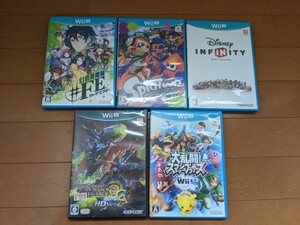 wiiuソフト スマブラforwiiu スプラトゥーン モンスターハンター3G 幻影異聞録 ディズニーインフィニティ まとめ売り