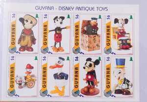 E-5 foreign stamp Gaya na Disney antique toys GUYANA DISNEY ANTIQUE TOYS