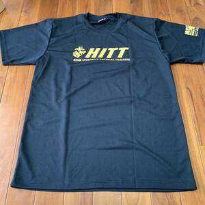 沖縄 米軍放出品 USMC MARINE HITT ミリタリー Tシャツ トレーニング ランニング 筋トレ スポーツ XLARGE ブラック (管理番号TU16)