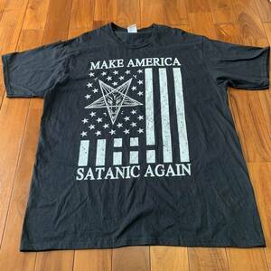 沖縄 米軍放出品 AMERICA ミリタリー Tシャツ オシャレ ファッション 古着 ビンテージ XLARGE ブラック (管理番号VW71)