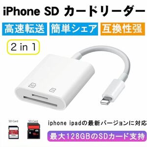 SDカードリーダー iPhone 写真 2in1 SD/MicroSD 双方向