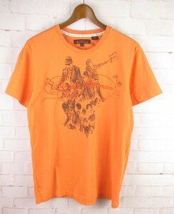 LST8733 Ben Sherman ベンシャーマン Tシャツ L オレンジ系（クリックポスト可）