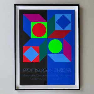 ヴィクトル・ヴァザルリ Victor Vasarely シルクスクリーン ポスター 額装付 検/オプアート ジョセフ アルバース アンディ ウォーホル