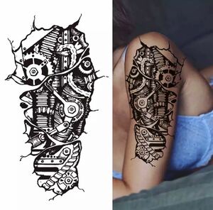 タトゥーステッカー シール 刺青 入れ墨 タトゥー tattoo 機械 メカニカル マシーン メカニック パーティー 目立つ ファッション 236