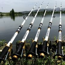 2.4m 釣竿 ホワイト ルアーロッド パワールアーロッド 魚釣り 海釣り 川釣り 海 川 魚 フィッシング アウトドア ロッド ルアー 247_画像4