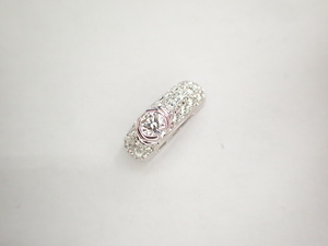 beautiful goods Mikimoto K18(WG) diamond total 0.24ct design pendant top charm 