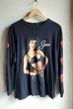 312◆selena quintanilla 長袖 ロンT sizeL 黒 ブラック プリント 古着 USED 中古_画像1