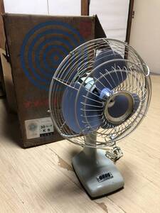 ★動作OK★National ナショナル 2重首振扇風機 エレクトリックファン 『しらなみ』3枚羽 30cm 30KB 昭和レトロ アンティーク 元箱付