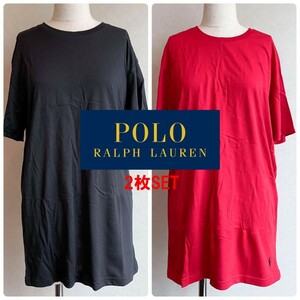 ☆POLO RALPH LAUREN☆Tシャツ☆2枚set☆赤☆黒☆Lサイズ☆