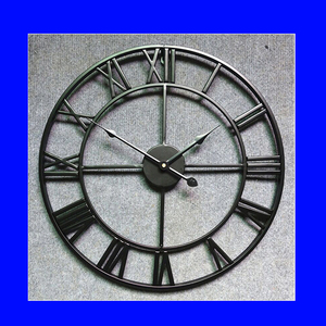 壁掛け時計　アンティークウォールクロック 北欧風　シンプル ブラック