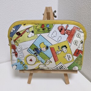 スヌーピハンドメイド マルチポーチ ファスナーポーチ