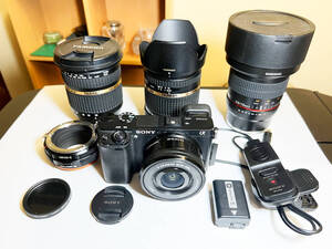 SONY α6300 パワーズームレンズキット E PZ 16-50mm F3.5-5.6 +レンズ3本 シャッター回数11150