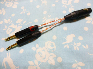 XLR コネクタ 4ピン → MYTEK Digital Brooklyn iFi Audio Pro iCAN 6.3mm ×2 変換ケーブル オーグライン+pt 撚り線 + ALO SXC 24awg 八芯