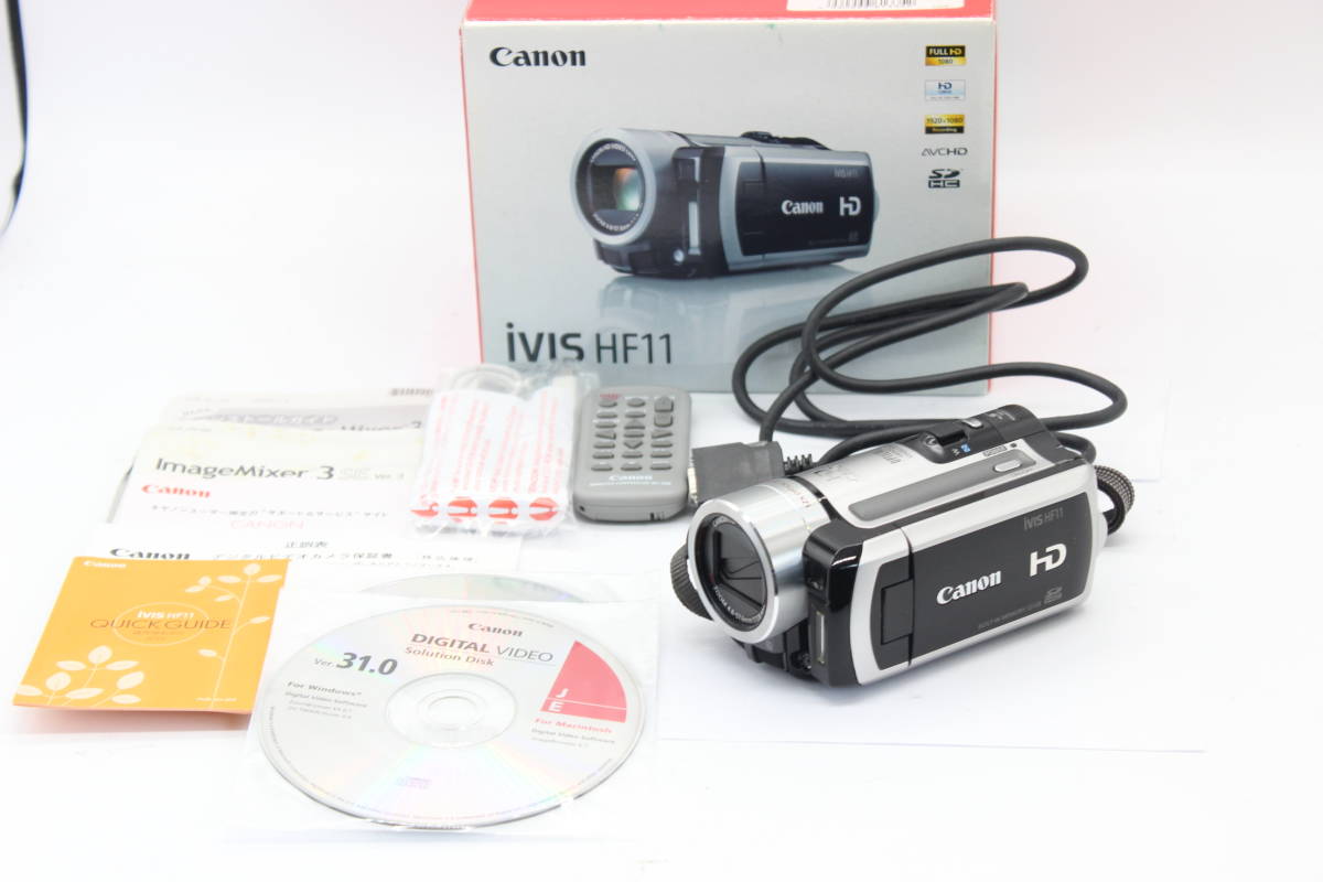 【録画確認済み】キャノン Canon ivis HF11 12x 4.8-57.6mm F1.8 取扱説明書付き ビデオカメラ 7378