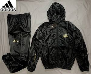 新品 アディダス サウナスーツ 2XL(US) 6XO(日本) ビッグサイズ 黒 金 ブラック ダイエット フード パーカー ADIDAS MARTIAL ARTS 正規品