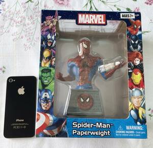 新品未開封品 スパイダーマン フィギュア 胸像 文鎮 MARVEL マーベル