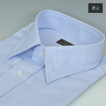 形態安定 半袖 ワイシャツ Mサイズ ブルー▼50416-1-M 新品 ヘリンボーン レギュラータイプ メンズ Yシャツ 紳士 襟廻り39cm S1_画像4