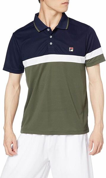 FILA フィラ テニスウェア テニス 半袖ゲームポロシャツ VM5498 カーキ メンズM 新品