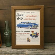 ハドソン ホーネット ミニポスター B5額入り ◆ アメ車 Hudson Hornet FB5-313_画像1