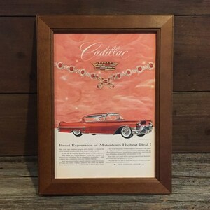 キャデラック エルドラド ミニポスター B5額入り ◆ 複製広告 Cadillac ジュエリー広告 FB5-344