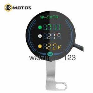 ★数量限定！バイク用 電圧計 時計 気温計 9-24V 3-in-1 ボルトゲージ Led 電圧計時間温度【b595】