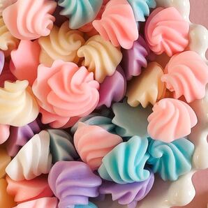 デコパーツ ホイップ パステル カラー カラフル スイーツ パーツ 50個