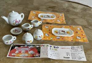 * free shipping!! [ rare / 6 set ] Sanrio Hello Kitty My Melody miniature tea party set hobby pop 