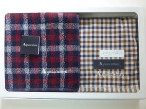 未使用　日本製　Aquascutum　アクアスキュータム　ハンカチ＆タオルハンカチ