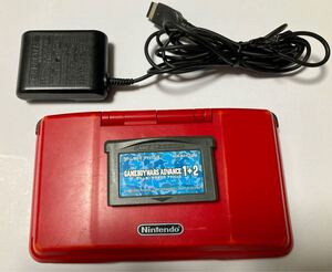 ニンテンドーDS 本体 レッド+GBAソフト ゲームボーイウォーズアドバンス1+2 純正充電器付き