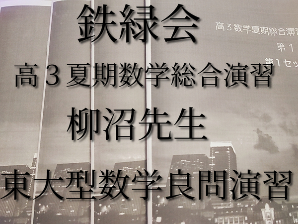 鉄緑会　高３夏期数学総合演習　冊子フルセット　柳沼先生　東大型数学演習　　河合塾　駿台　鉄緑会　東進 　SEG